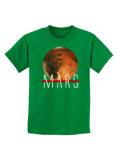 Planet Mars Text Childrens Dark T-Shirt-Childrens T-Shirt-TooLoud-Kelly-Green-X-Small-Davson Sales