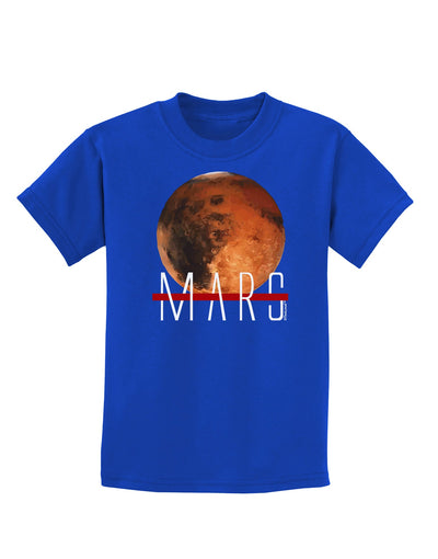 Planet Mars Text Childrens Dark T-Shirt-Childrens T-Shirt-TooLoud-Royal-Blue-X-Small-Davson Sales