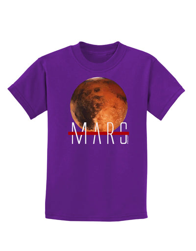 Planet Mars Text Childrens Dark T-Shirt-Childrens T-Shirt-TooLoud-Purple-X-Small-Davson Sales