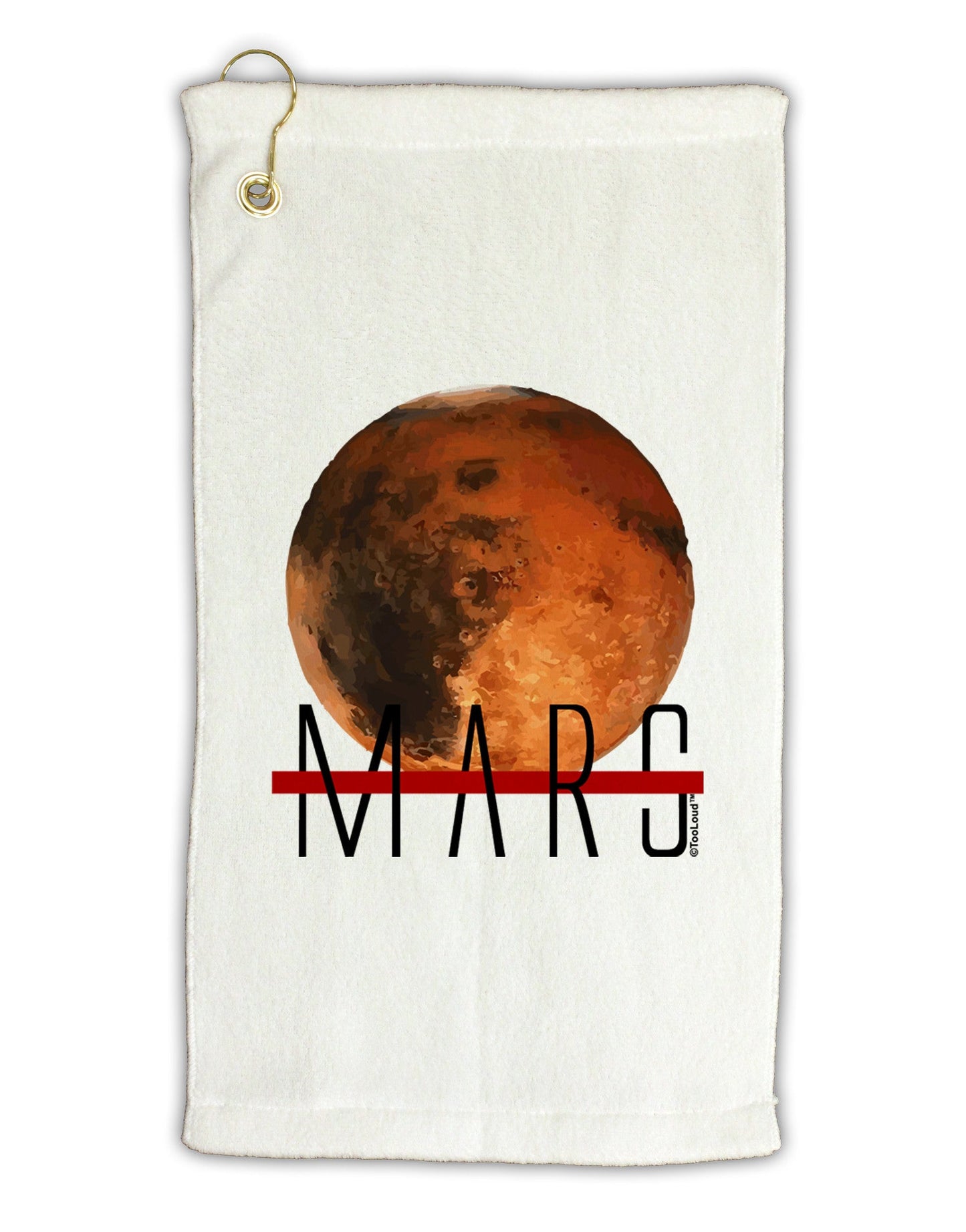 Planet Mars Text Micro Terry Gromet Golf Towel 11"x19-Golf Towel-TooLoud-White-Davson Sales
