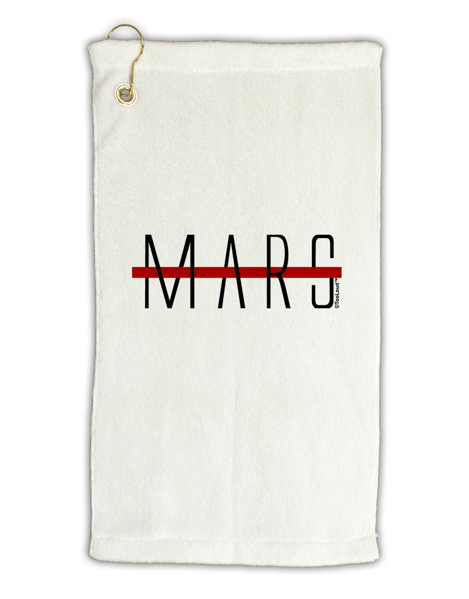 Planet Mars Text Only Micro Terry Gromet Golf Towel 11"x19-Golf Towel-TooLoud-White-Davson Sales