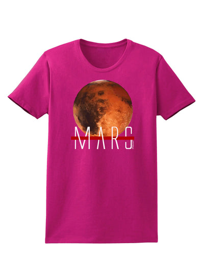 Planet Mars Text Womens Dark T-Shirt-TooLoud-Hot-Pink-Small-Davson Sales