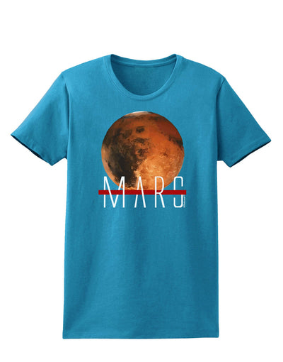 Planet Mars Text Womens Dark T-Shirt-TooLoud-Turquoise-X-Small-Davson Sales