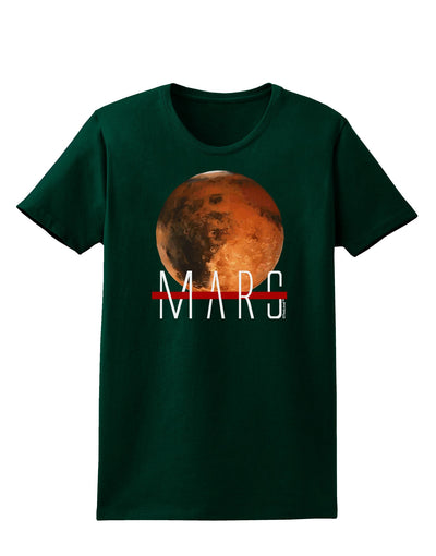Planet Mars Text Womens Dark T-Shirt-TooLoud-Forest-Green-Small-Davson Sales