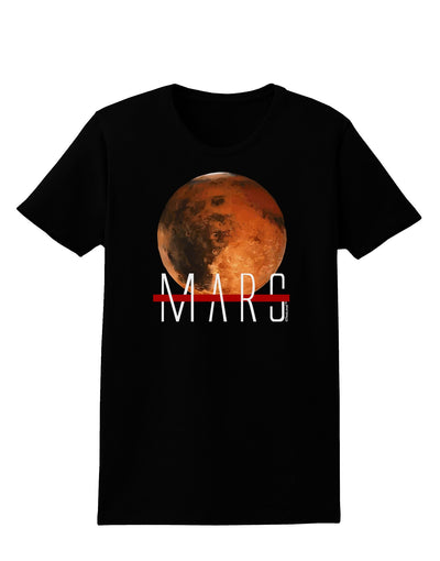 Planet Mars Text Womens Dark T-Shirt-TooLoud-Black-X-Small-Davson Sales