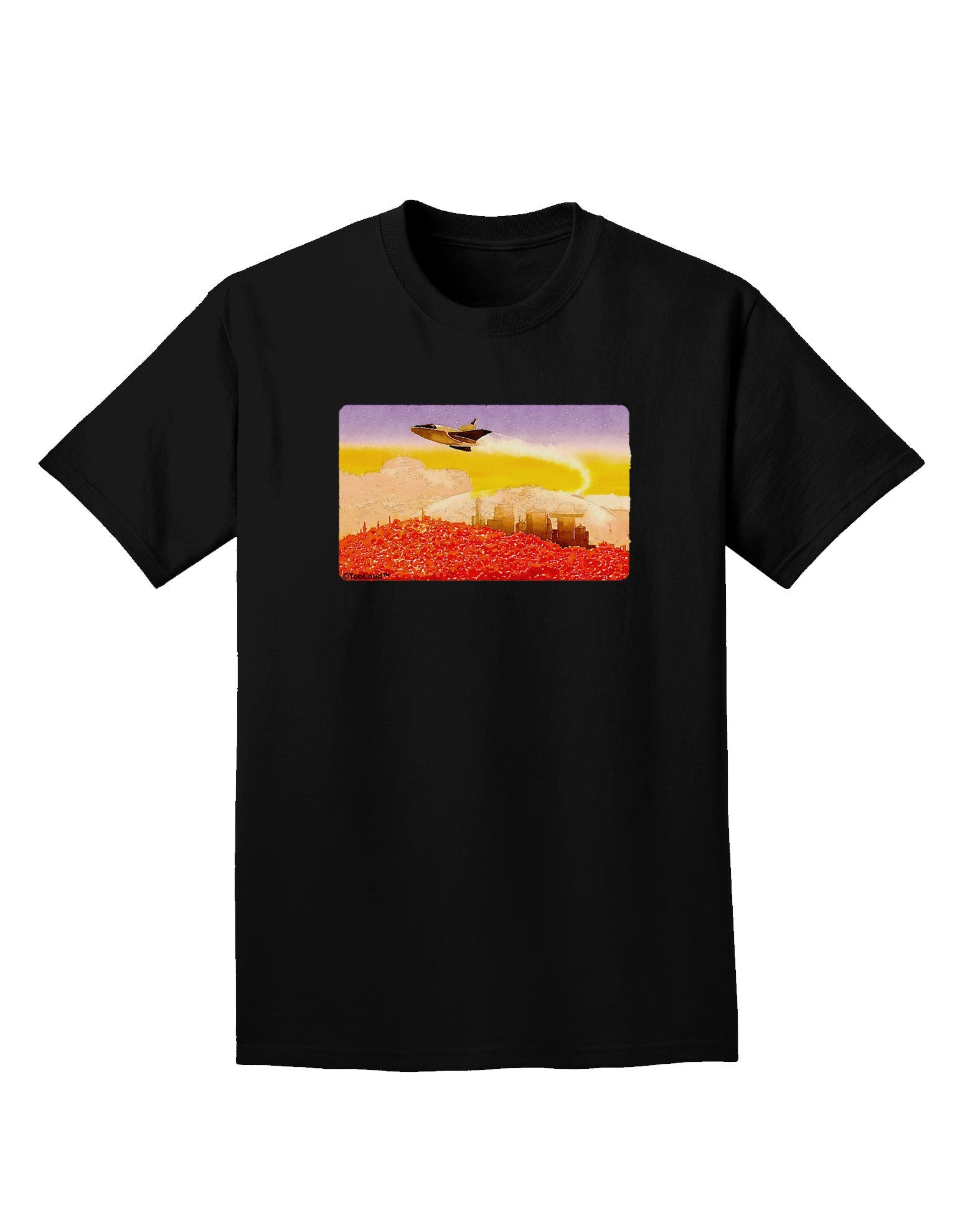 Planet Mars Watercolor Adult Dark T-Shirt-Mens T-Shirt-TooLoud-Black-Small-Davson Sales