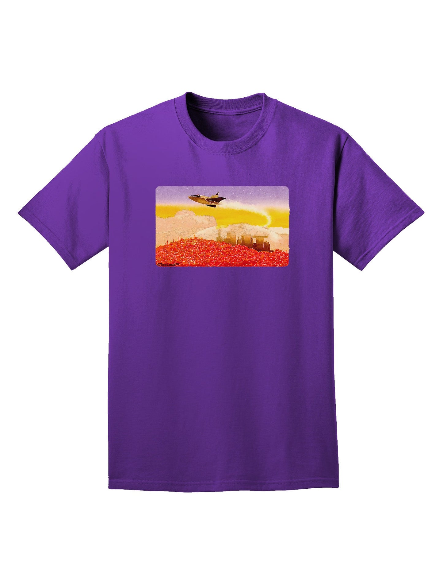 Planet Mars Watercolor Adult Dark T-Shirt-Mens T-Shirt-TooLoud-Purple-Small-Davson Sales