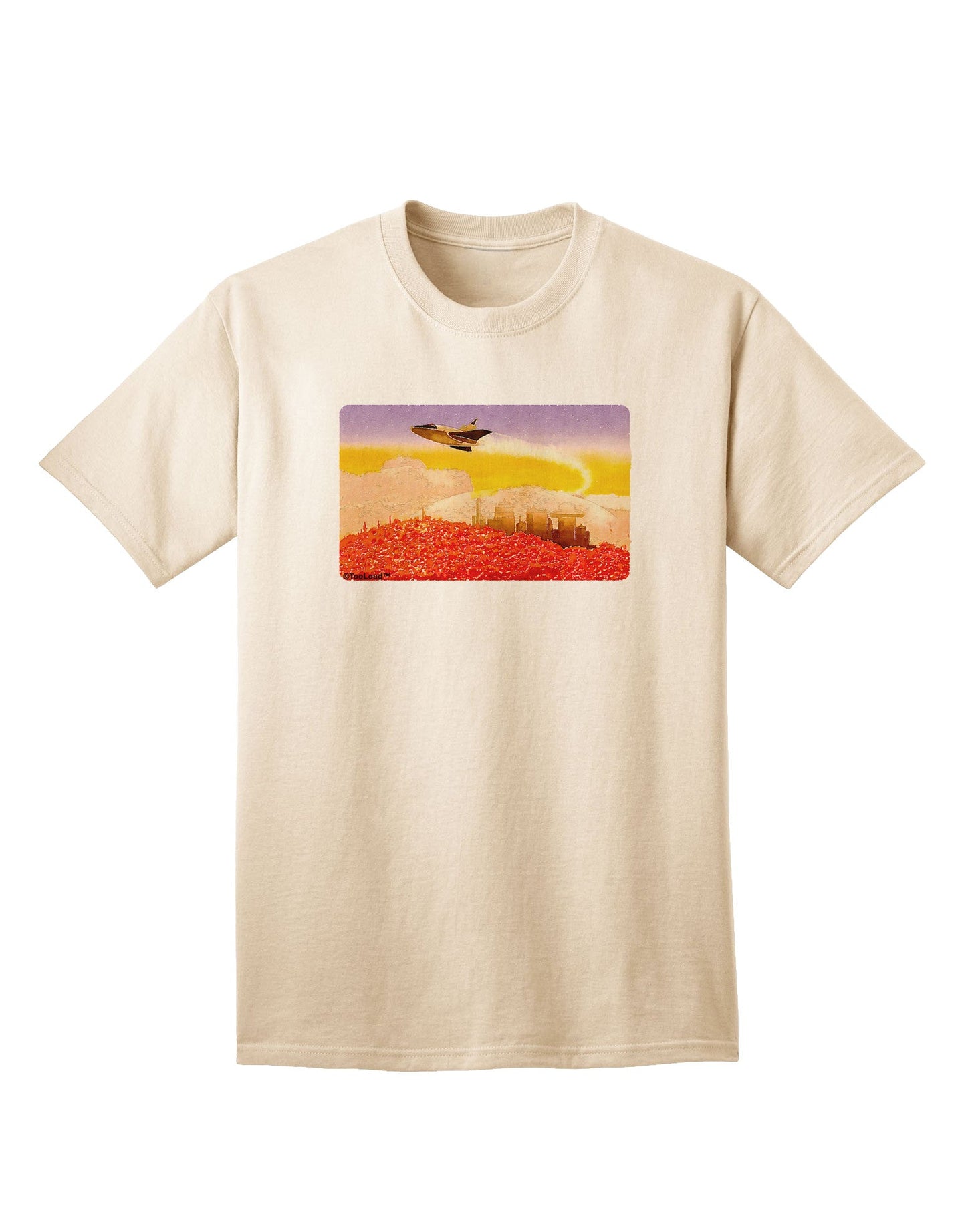 Planet Mars Watercolor Adult T-Shirt-Mens T-Shirt-TooLoud-Natural-Small-Davson Sales