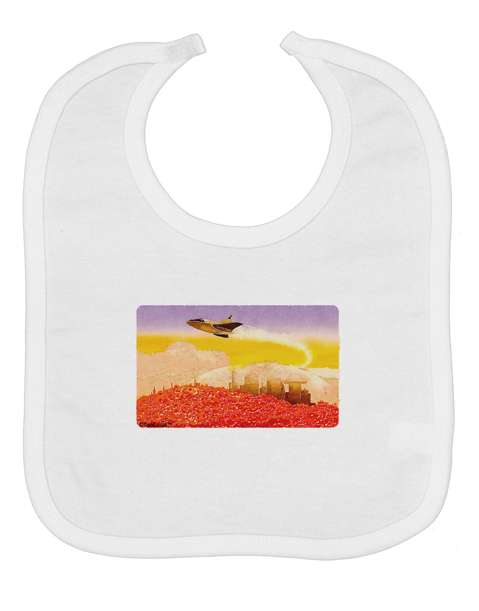 Planet Mars Watercolor Baby Bib