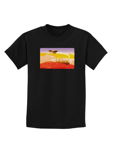 Planet Mars Watercolor Childrens Dark T-Shirt-Childrens T-Shirt-TooLoud-Black-X-Small-Davson Sales