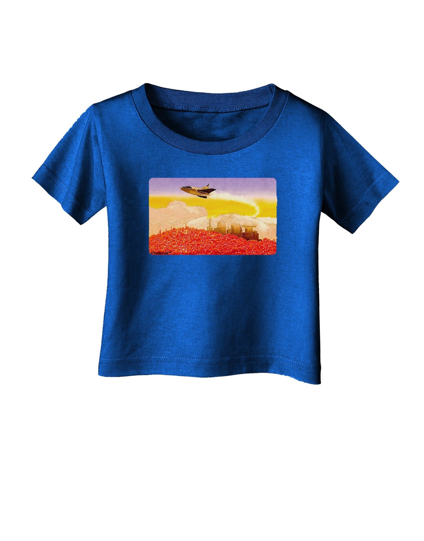 Planet Mars Watercolor Infant T-Shirt Dark-Infant T-Shirt-TooLoud-Royal-Blue-06-Months-Davson Sales