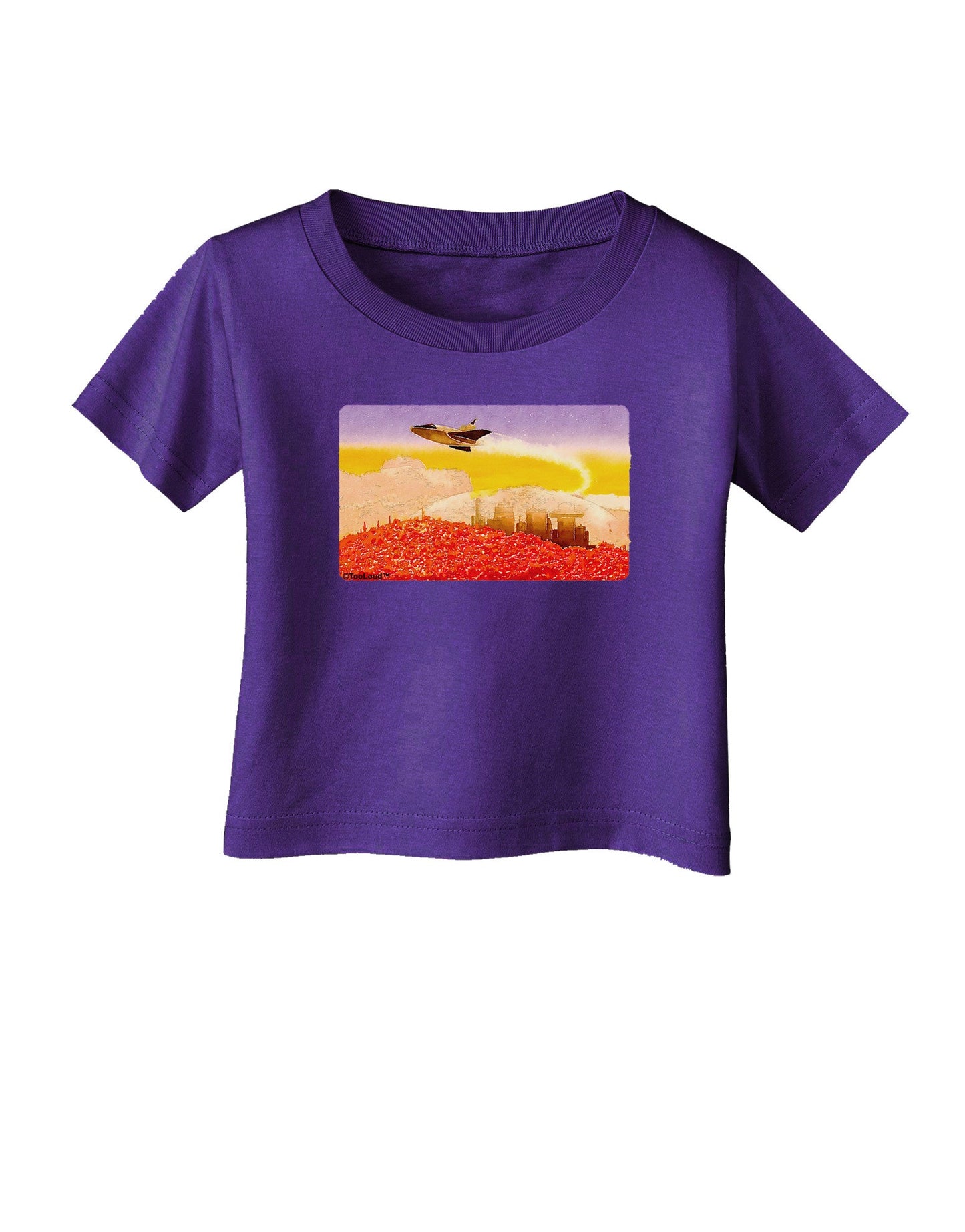Planet Mars Watercolor Infant T-Shirt Dark-Infant T-Shirt-TooLoud-Purple-06-Months-Davson Sales