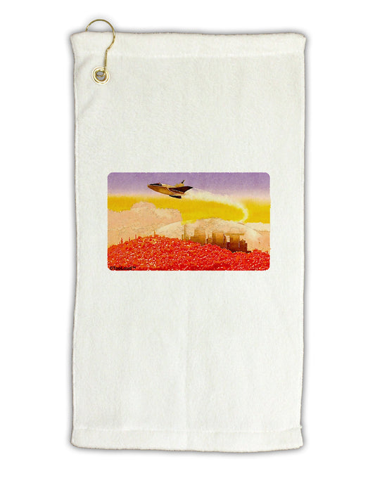 Planet Mars Watercolor Micro Terry Gromet Golf Towel 11"x19-Golf Towel-TooLoud-White-Davson Sales