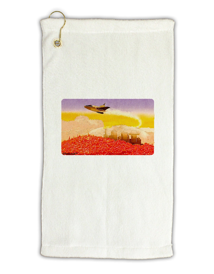 Planet Mars Watercolor Micro Terry Gromet Golf Towel 11&#x22;x19-Golf Towel-TooLoud-White-Davson Sales