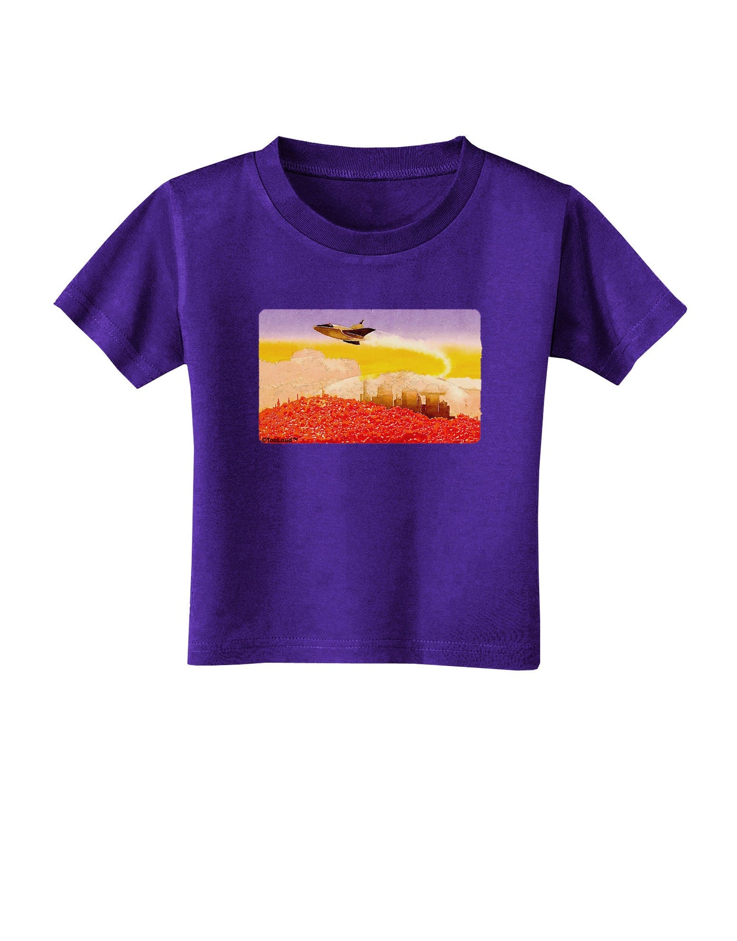 Planet Mars Watercolor Toddler T-Shirt Dark-Toddler T-Shirt-TooLoud-Purple-2T-Davson Sales