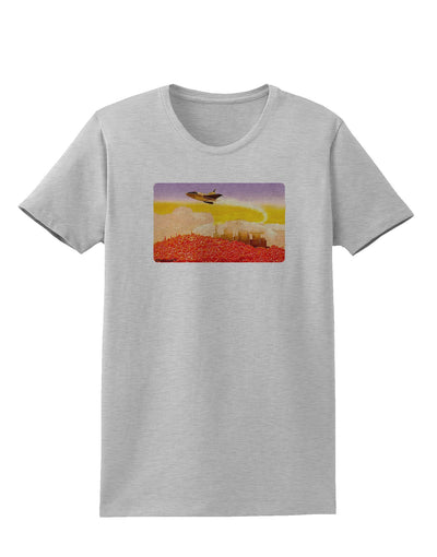 Planet Mars Watercolor Womens T-Shirt-Womens T-Shirt-TooLoud-AshGray-X-Small-Davson Sales