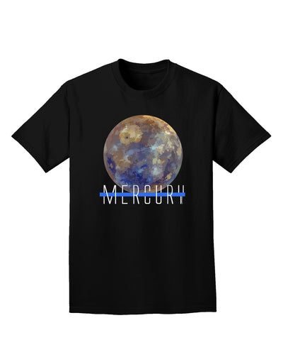 Planet Mercury Text Adult Dark T-Shirt-Mens T-Shirt-TooLoud-Black-Small-Davson Sales