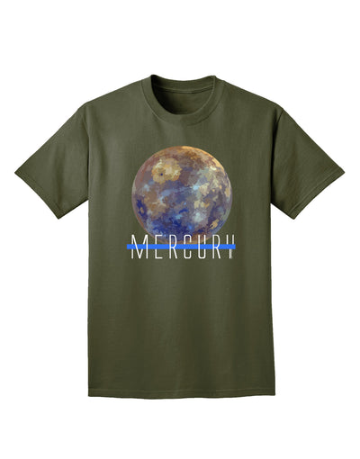 Planet Mercury Text Adult Dark T-Shirt-Mens T-Shirt-TooLoud-Military-Green-Small-Davson Sales