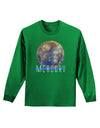 Planet Mercury Text Adult Long Sleeve Dark T-Shirt-TooLoud-Kelly-Green-Small-Davson Sales