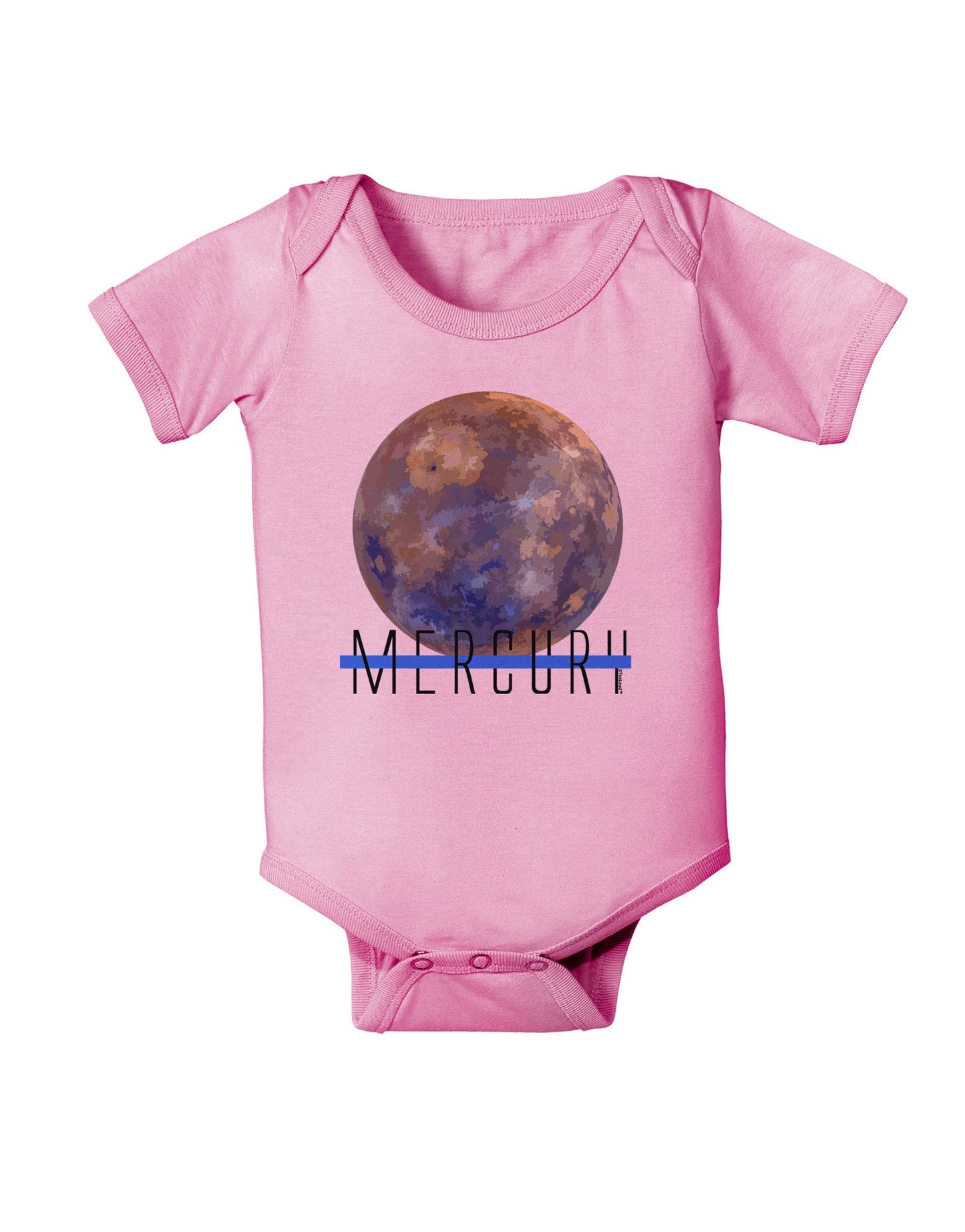 Planet Mercury Text Baby Romper Bodysuit-Baby Romper-TooLoud-Pink-06-Months-Davson Sales