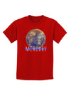 Planet Mercury Text Childrens Dark T-Shirt-Childrens T-Shirt-TooLoud-Red-X-Small-Davson Sales