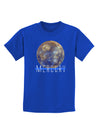 Planet Mercury Text Childrens Dark T-Shirt-Childrens T-Shirt-TooLoud-Royal-Blue-X-Small-Davson Sales