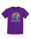 Planet Mercury Text Childrens Dark T-Shirt-Childrens T-Shirt-TooLoud-Purple-X-Small-Davson Sales