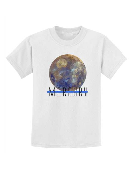 Planet Mercury Text Childrens T-Shirt-Childrens T-Shirt-TooLoud-White-X-Small-Davson Sales