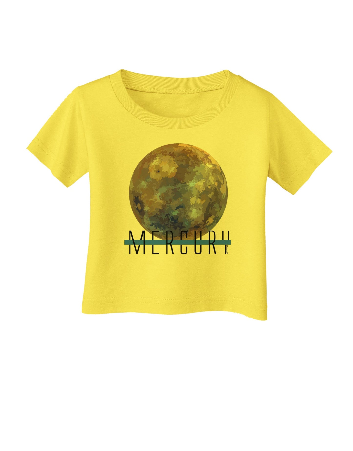 Planet Mercury Text Infant T-Shirt-Infant T-Shirt-TooLoud-Yellow-06-Months-Davson Sales