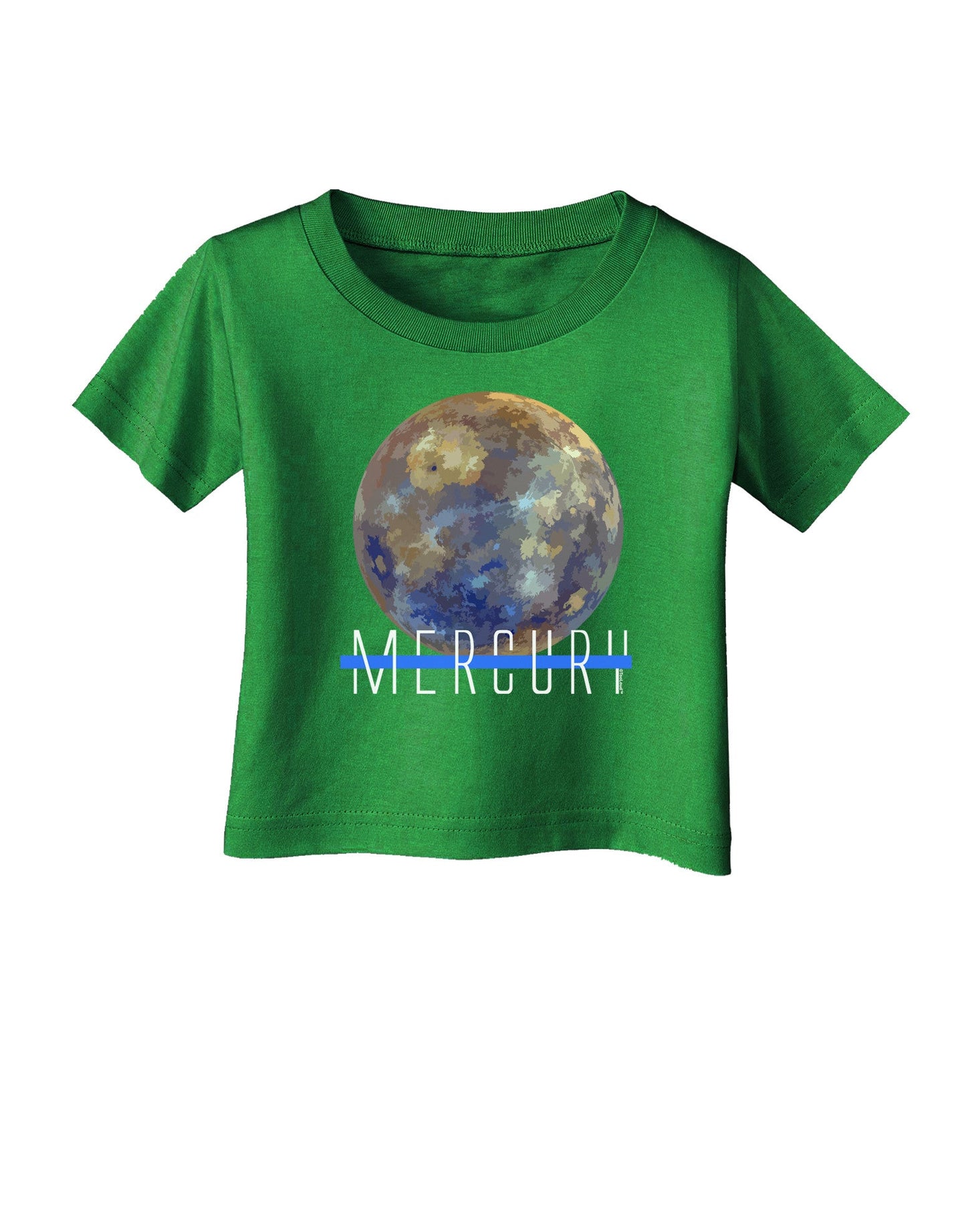 Planet Mercury Text Infant T-Shirt Dark-Infant T-Shirt-TooLoud-Clover-Green-06-Months-Davson Sales