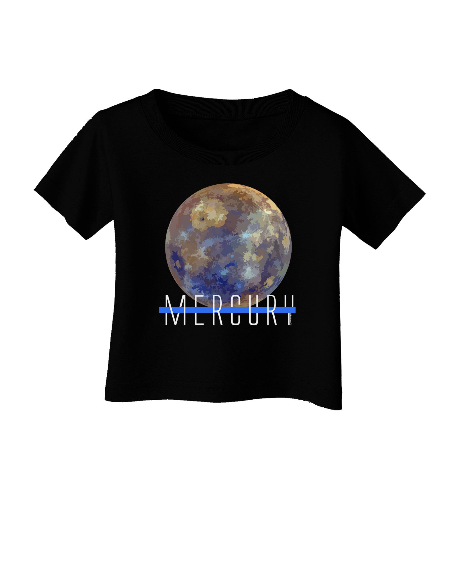 Planet Mercury Text Infant T-Shirt Dark-Infant T-Shirt-TooLoud-Black-06-Months-Davson Sales