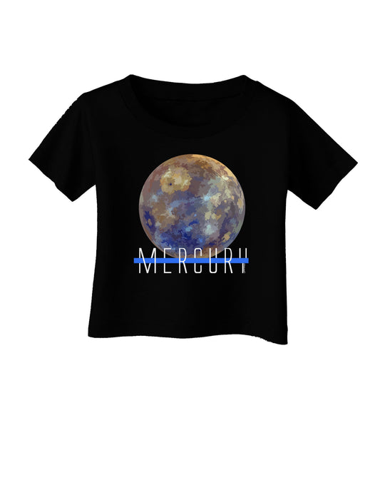 Planet Mercury Text Infant T-Shirt Dark-Infant T-Shirt-TooLoud-Black-06-Months-Davson Sales