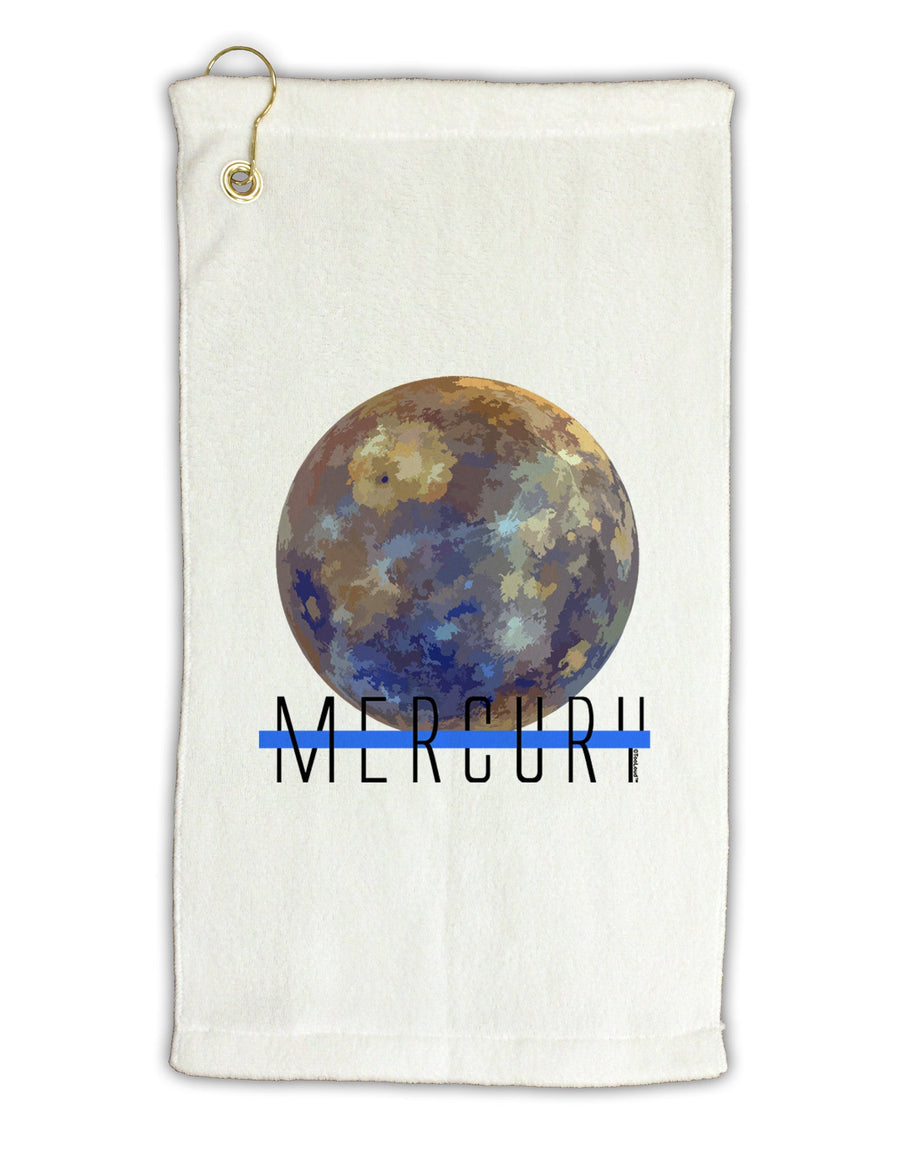 Planet Mercury Text Micro Terry Gromet Golf Towel 16 x 25 inch by TooLoud-Golf Towel-TooLoud-White-Davson Sales