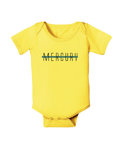 Planet Mercury Text Only Baby Romper Bodysuit-Baby Romper-TooLoud-Yellow-06-Months-Davson Sales