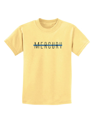 Planet Mercury Text Only Childrens T-Shirt-Childrens T-Shirt-TooLoud-Daffodil-Yellow-X-Small-Davson Sales