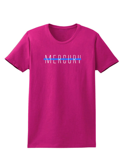 Planet Mercury Text Only Womens Dark T-Shirt-TooLoud-Hot-Pink-Small-Davson Sales