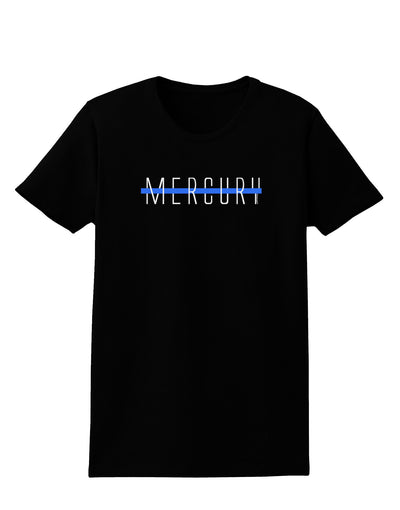 Planet Mercury Text Only Womens Dark T-Shirt-TooLoud-Black-X-Small-Davson Sales