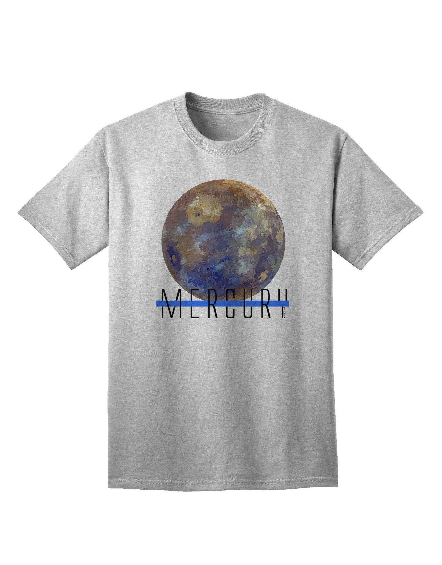 Planet Mercury Text - Premium Adult T-Shirt for Space Enthusiasts-Mens T-shirts-TooLoud-AshGray-Small-Davson Sales