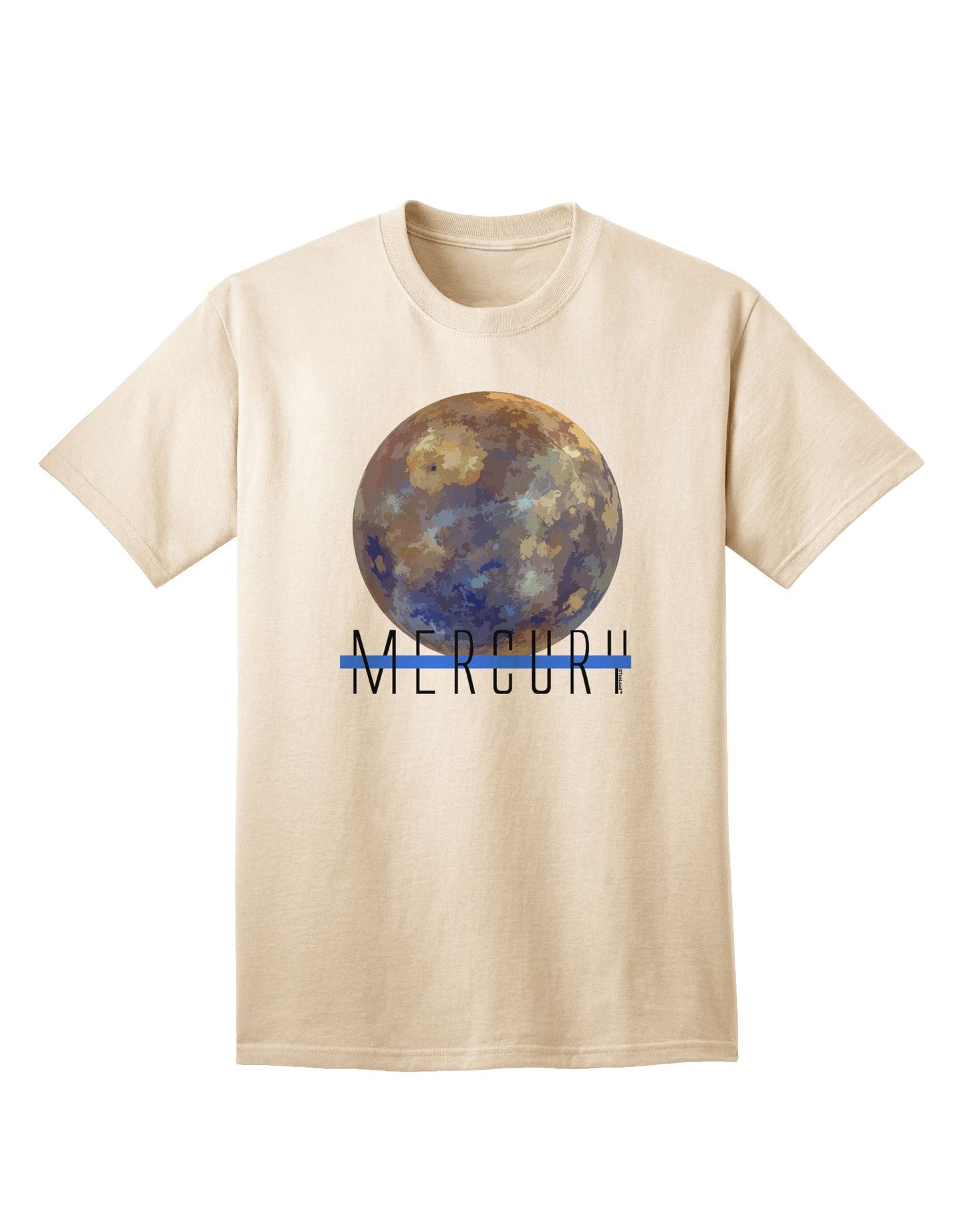 Planet Mercury Text - Premium Adult T-Shirt for Space Enthusiasts-Mens T-shirts-TooLoud-Natural-Small-Davson Sales