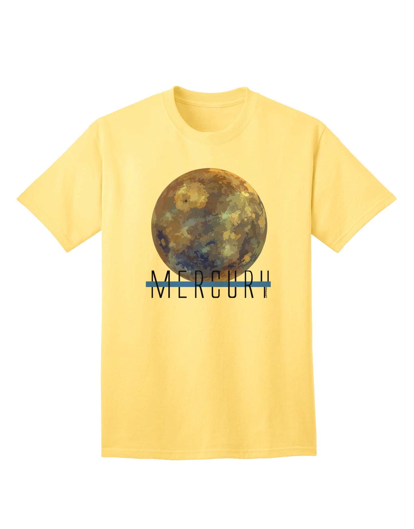 Planet Mercury Text - Premium Adult T-Shirt for Space Enthusiasts-Mens T-shirts-TooLoud-Yellow-Small-Davson Sales