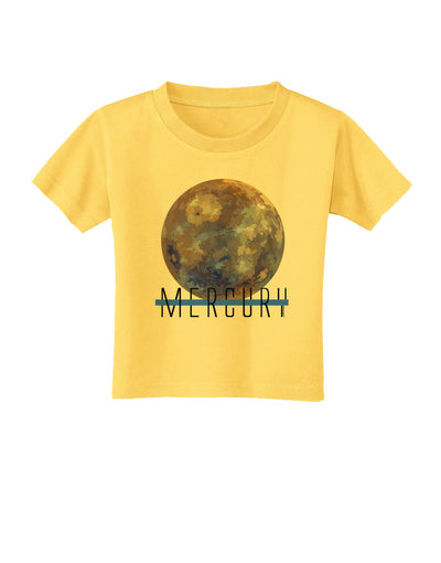 Planet Mercury Text Toddler T-Shirt-Toddler T-Shirt-TooLoud-Yellow-2T-Davson Sales