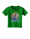 Planet Mercury Text Toddler T-Shirt Dark-Toddler T-Shirt-TooLoud-Clover-Green-2T-Davson Sales