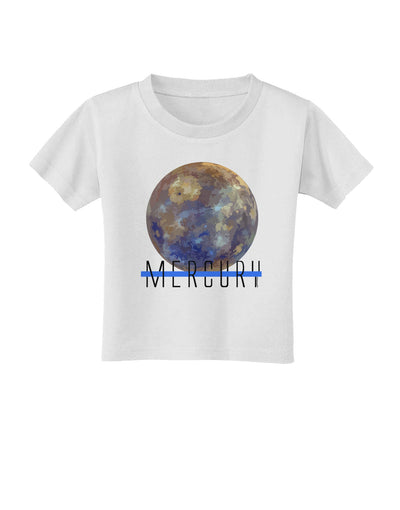 Planet Mercury Text Toddler T-Shirt-Toddler T-Shirt-TooLoud-White-2T-Davson Sales