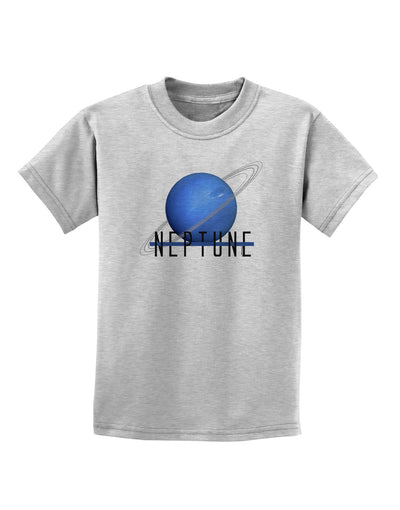 Planet Neptune Text Childrens T-Shirt-Childrens T-Shirt-TooLoud-AshGray-X-Small-Davson Sales