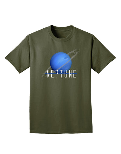 Planet Neptune Text Dark Adult Dark T-Shirt-Mens T-Shirt-TooLoud-Military-Green-Small-Davson Sales