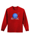 Planet Neptune Text Dark Adult Long Sleeve Dark T-Shirt-TooLoud-Red-Small-Davson Sales