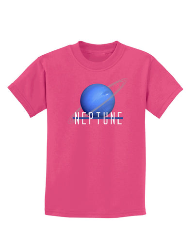 Planet Neptune Text Dark Childrens Dark T-Shirt-Childrens T-Shirt-TooLoud-Sangria-X-Small-Davson Sales