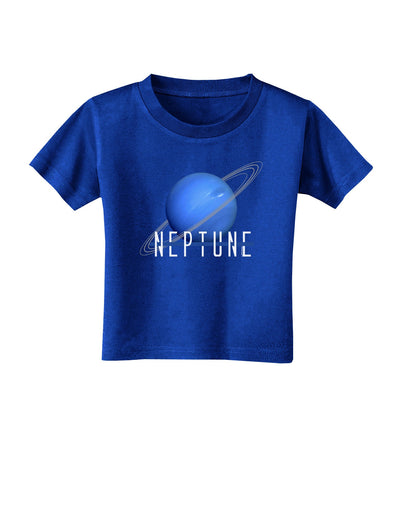 Planet Neptune Text Dark Toddler T-Shirt Dark-Toddler T-Shirt-TooLoud-Royal-Blue-2T-Davson Sales