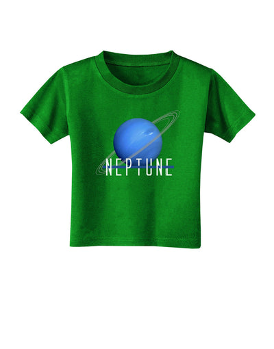 Planet Neptune Text Dark Toddler T-Shirt Dark-Toddler T-Shirt-TooLoud-Clover-Green-2T-Davson Sales