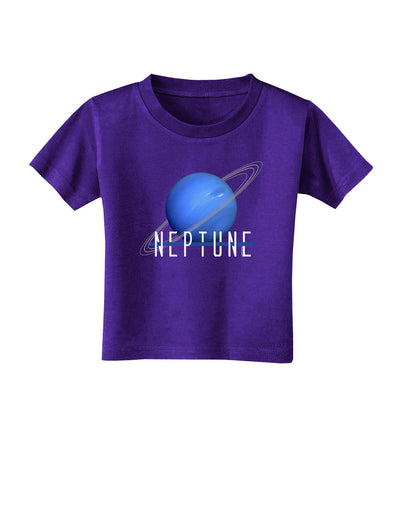 Planet Neptune Text Dark Toddler T-Shirt Dark-Toddler T-Shirt-TooLoud-Purple-2T-Davson Sales